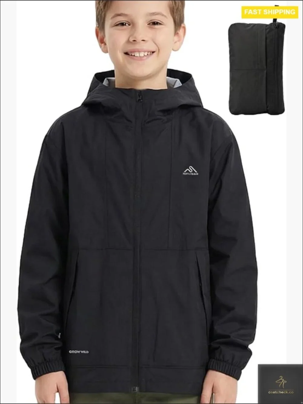 Lightweight Rain Jacket Packable Windbreaker Hooded Summer Coat for Boys Girls